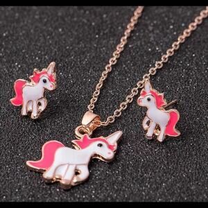 Unicorn Fashion Jewelry Earring and Necklace Set